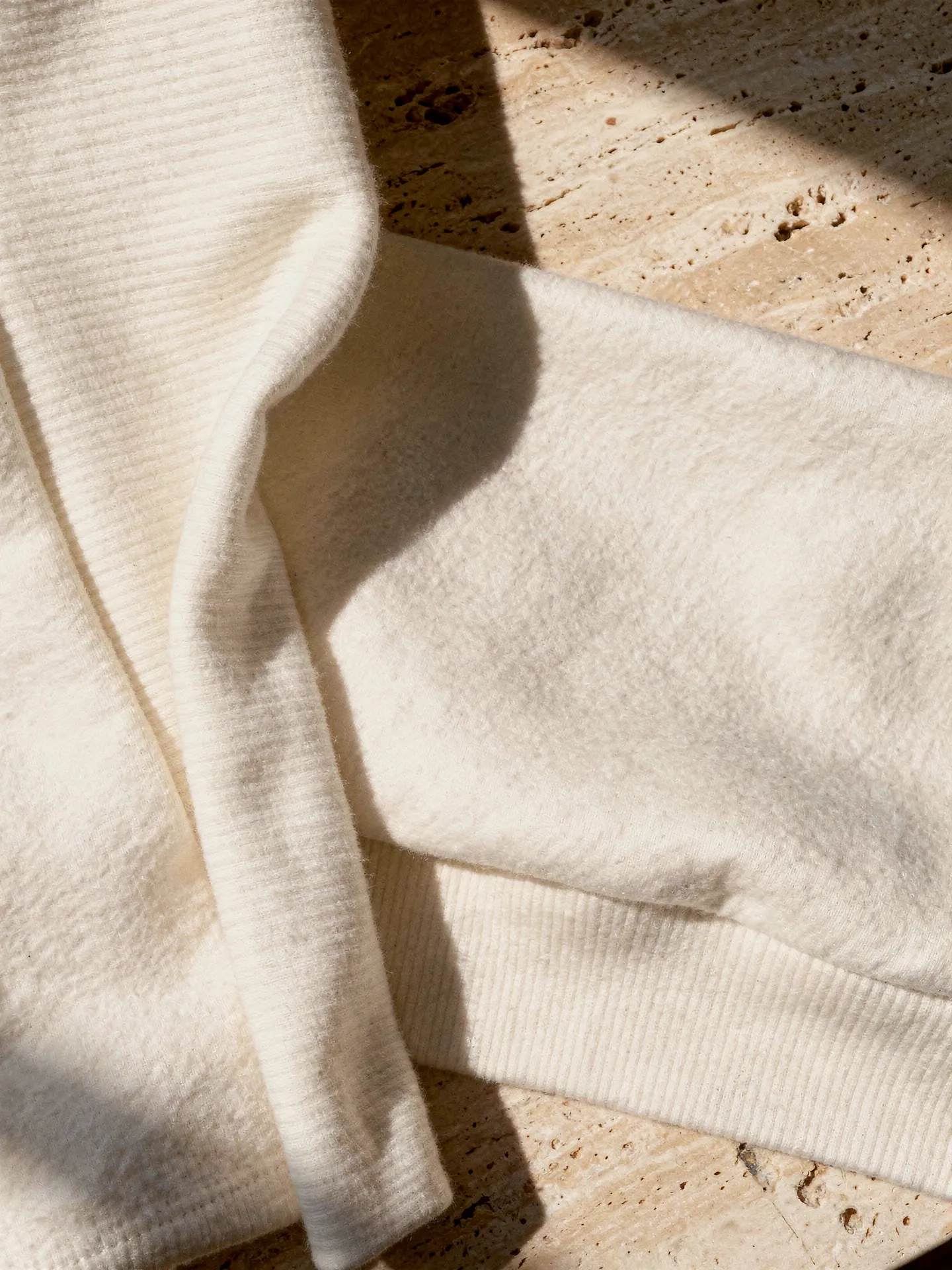 Brushed fleece, rib-knit cuffs