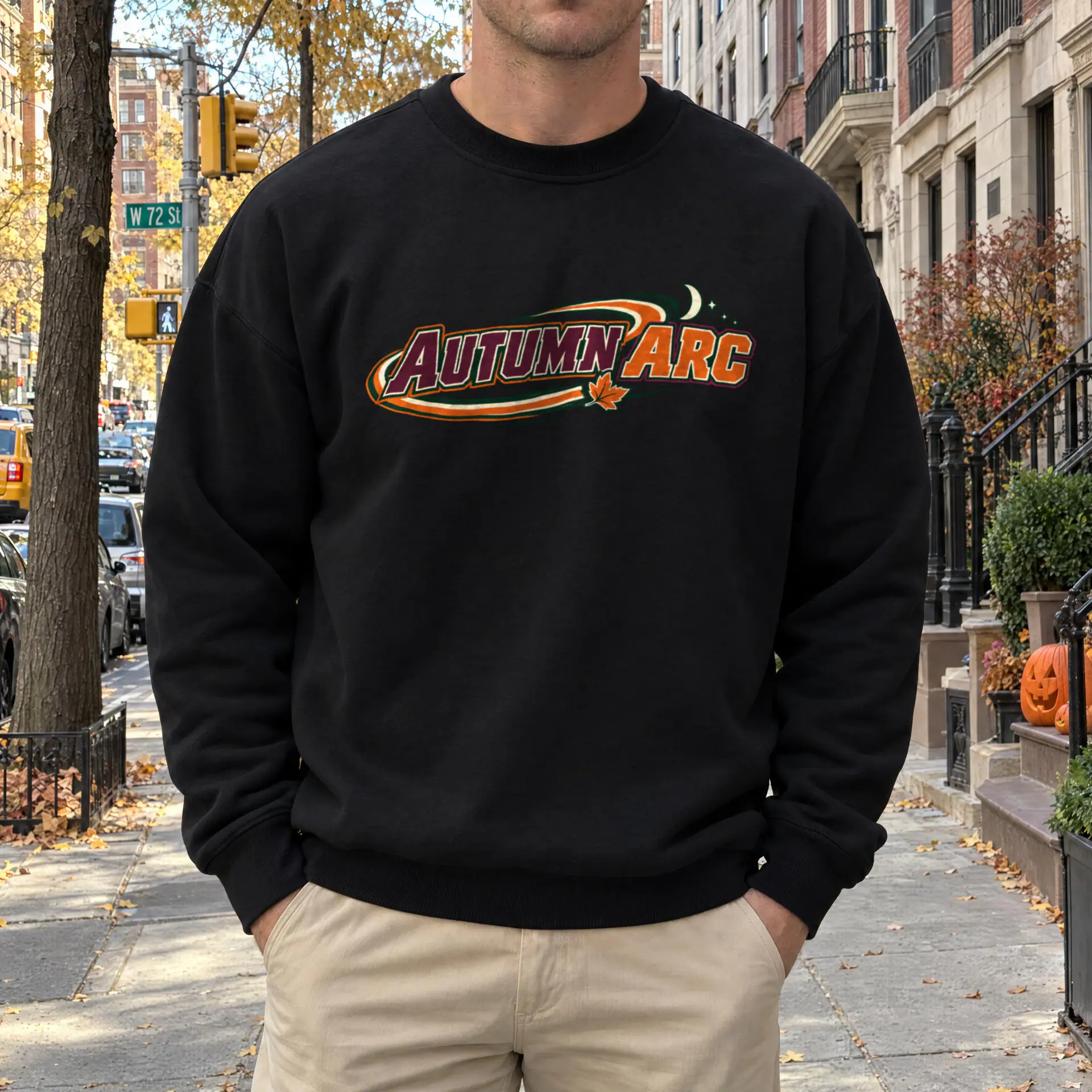 Autumn Arc Crewneck in black — view 2