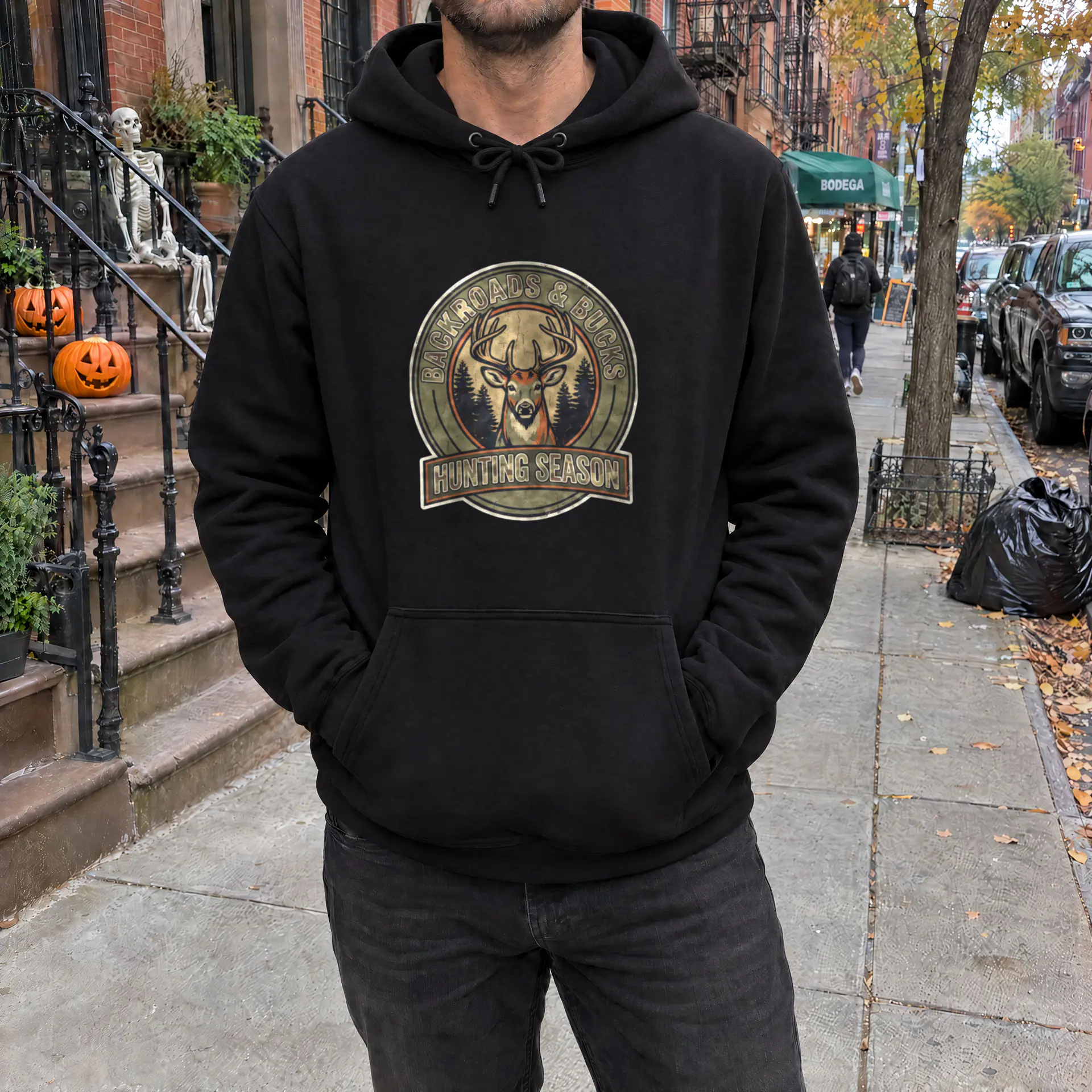 Backroads & Bucks Hoodie in black — view 3
