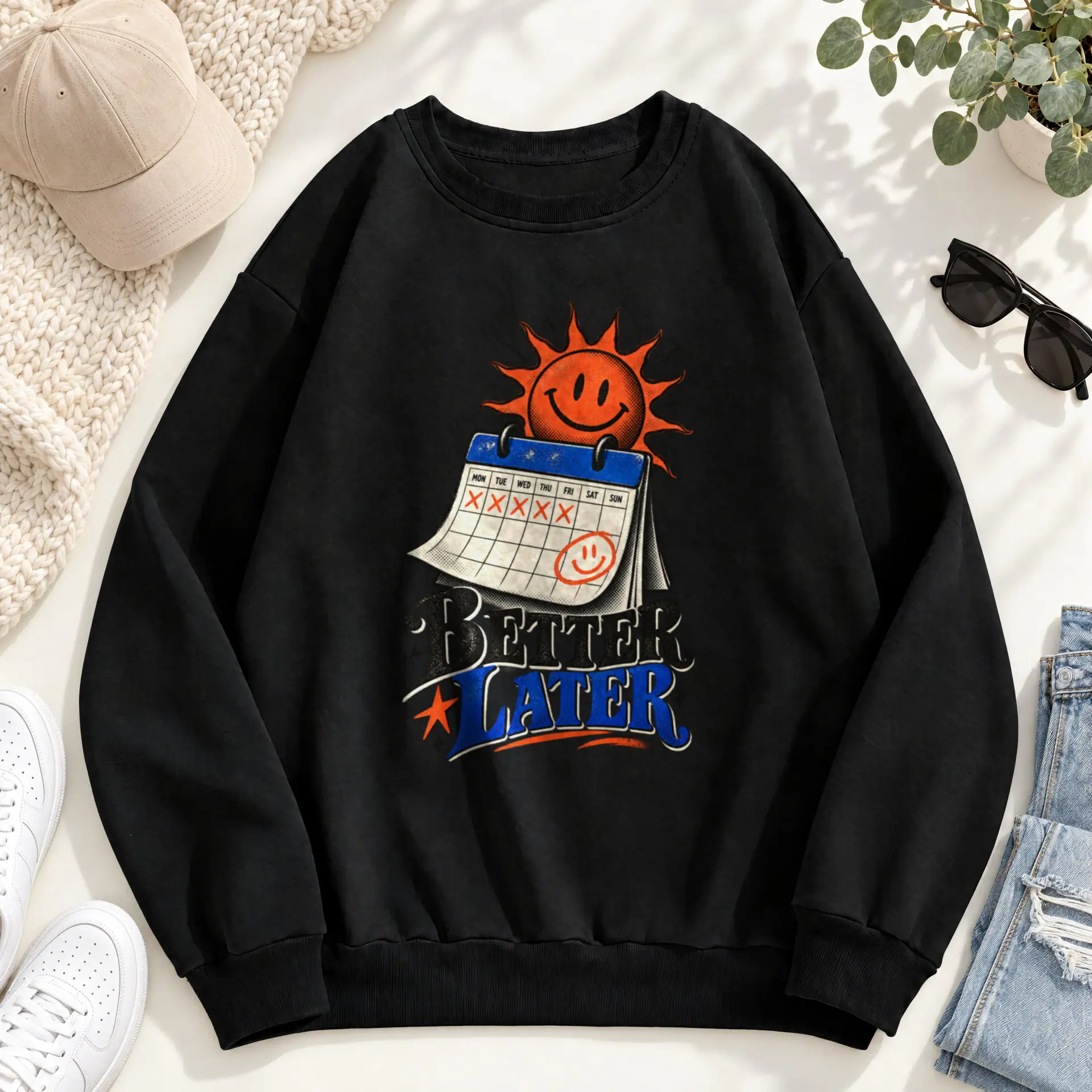 Better Later Crewneck in black — view 2