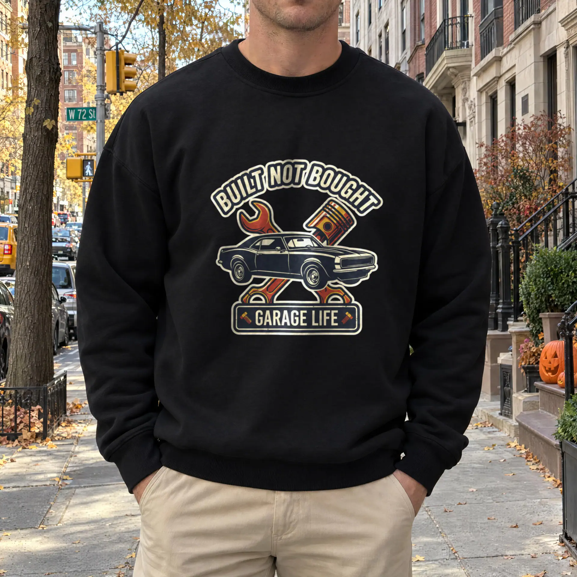 Built Not Bought Crewneck in black — view 2