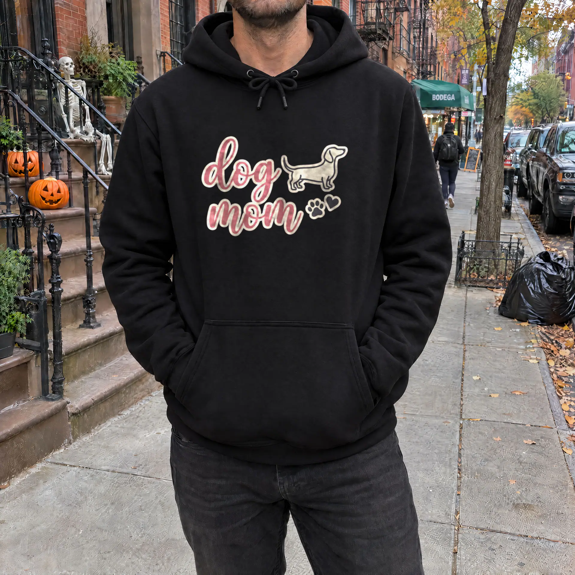 Dog Mom Hoodie in black — view 3
