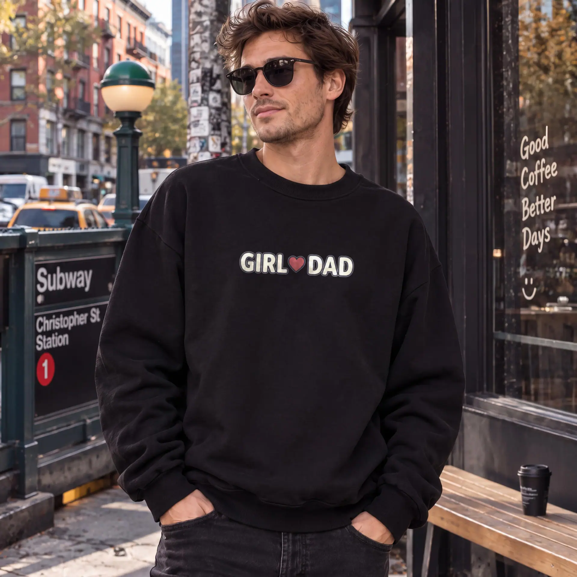 Girl Dad Crewneck in black — view 4