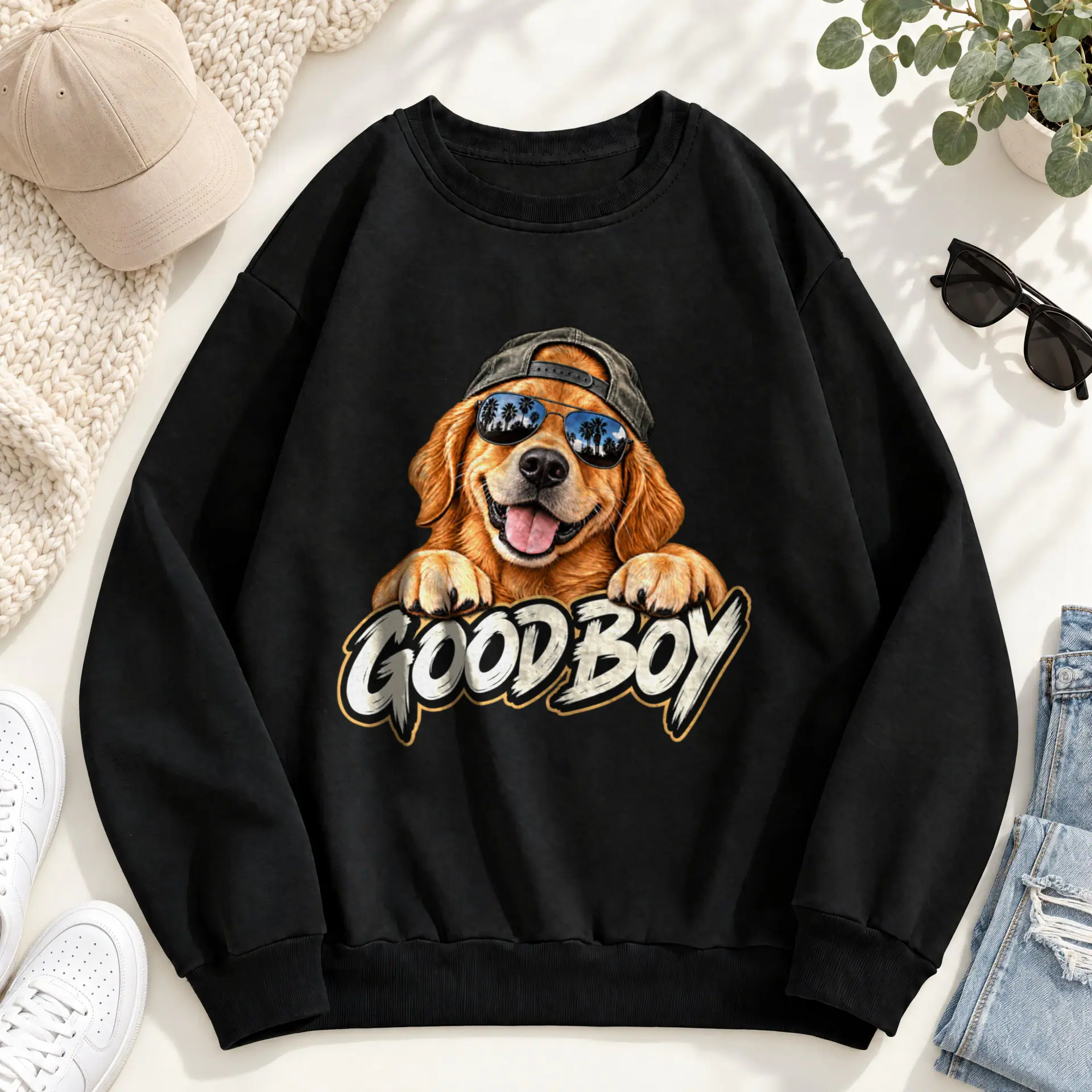 Good Boy Crewneck in black — view 1