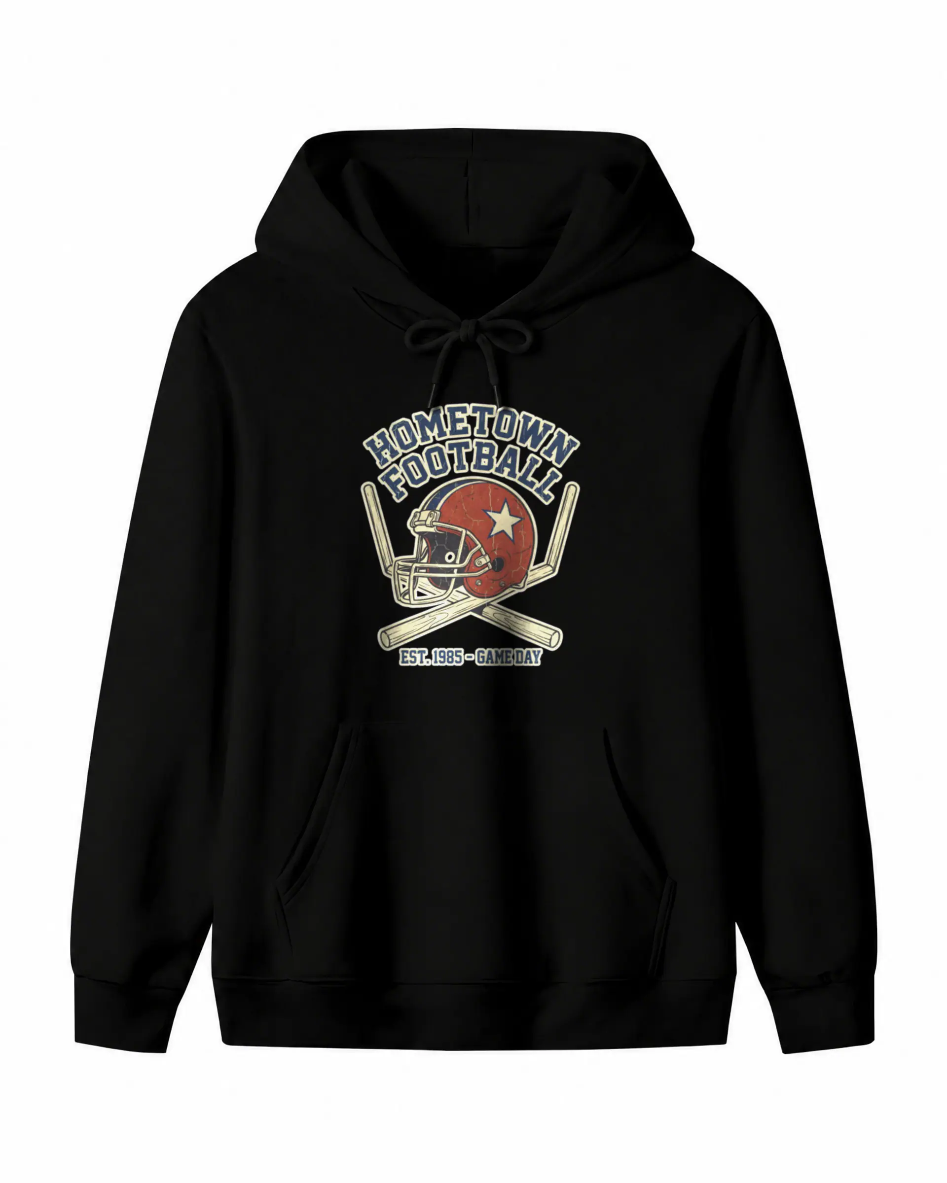 Hometown Football Hoodie in black — view 1