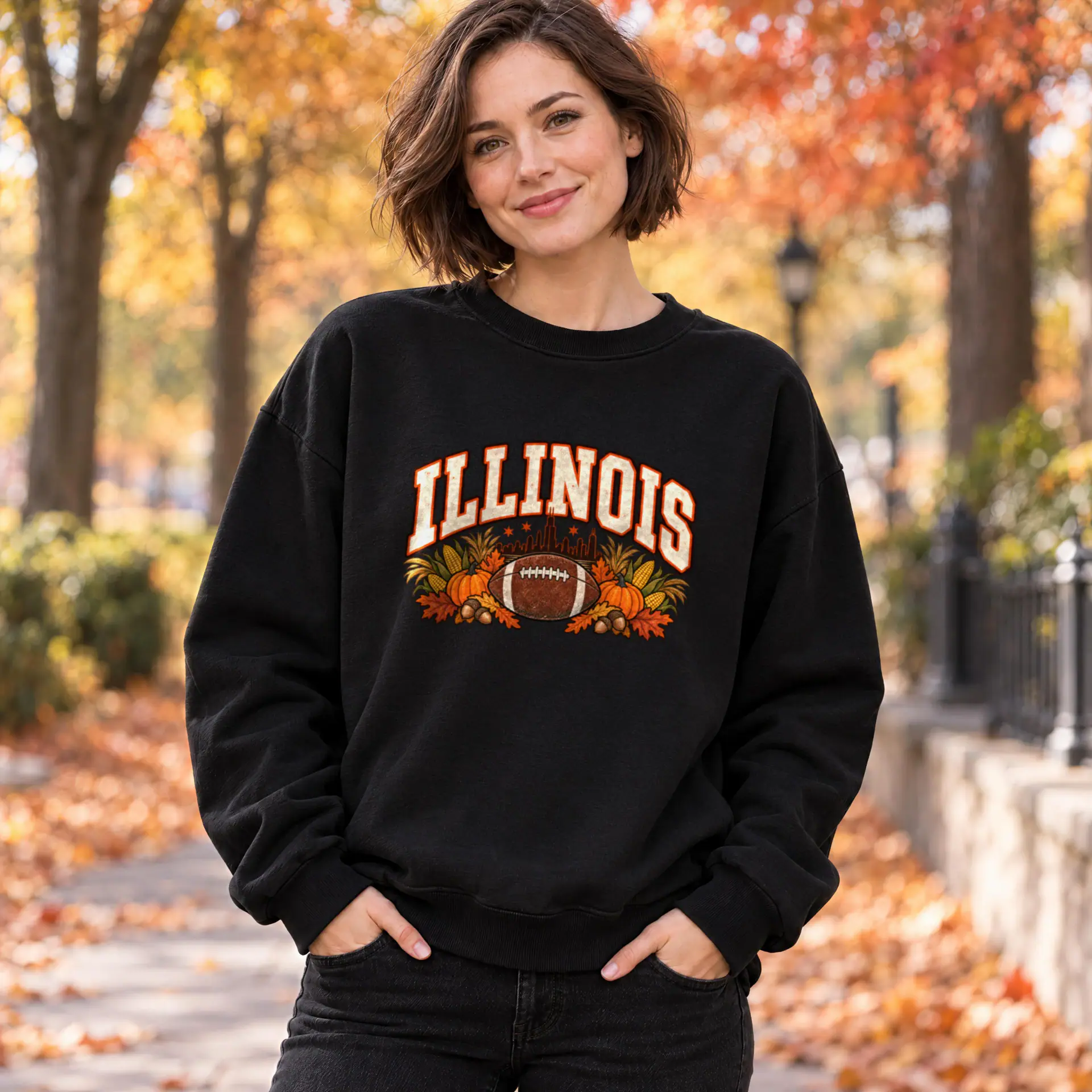 Illinois Game Day Crewneck in black — view 5