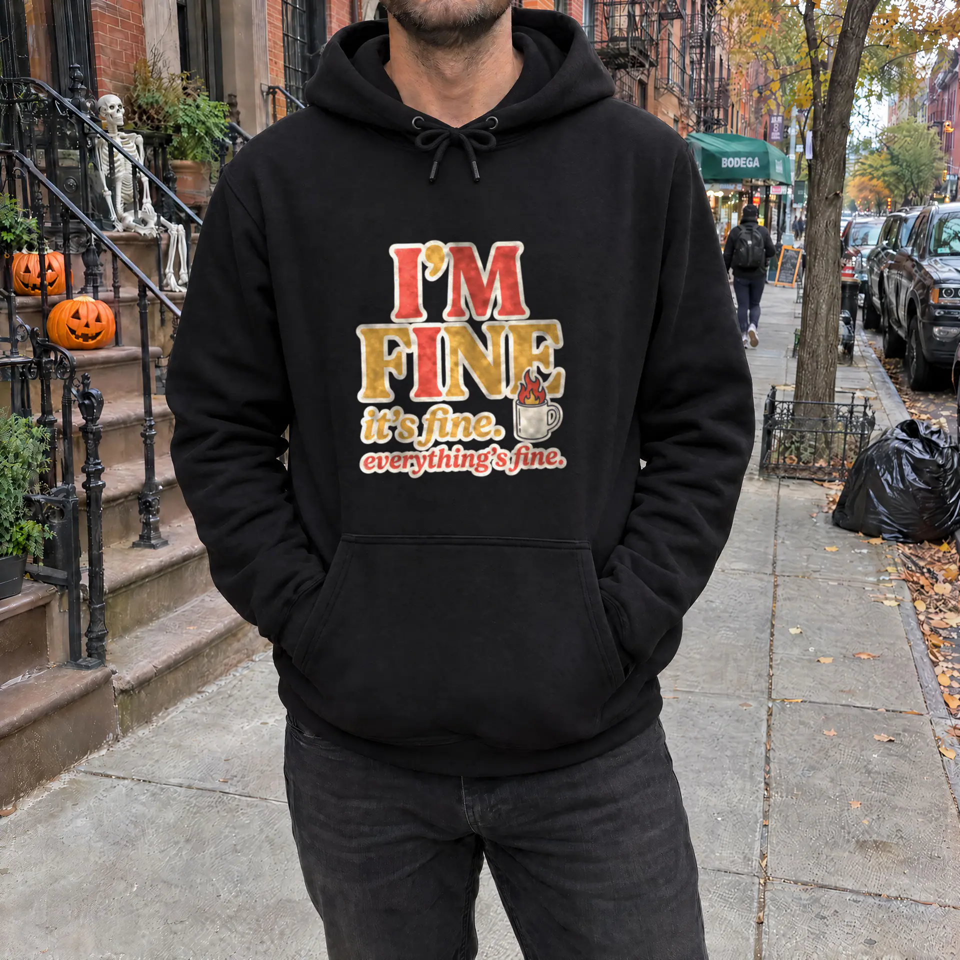 I'm Fine Hoodie in black — view 3