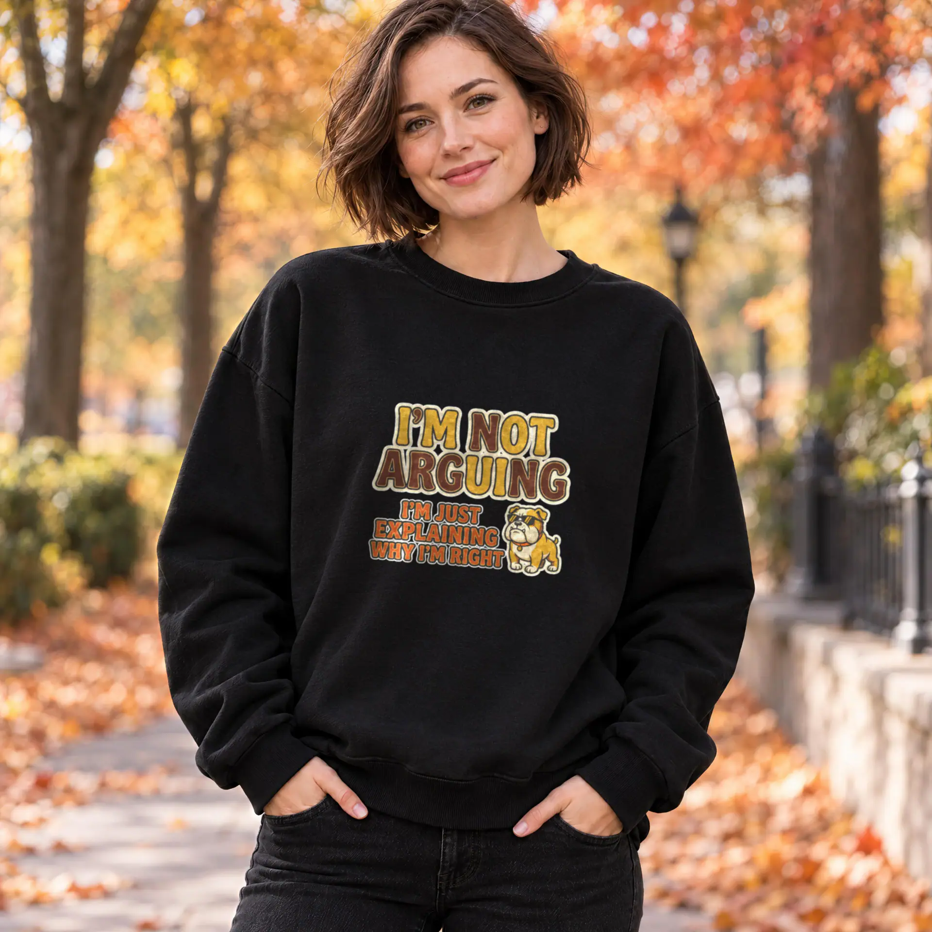 I'm Not Arguing Crewneck in black — view 2