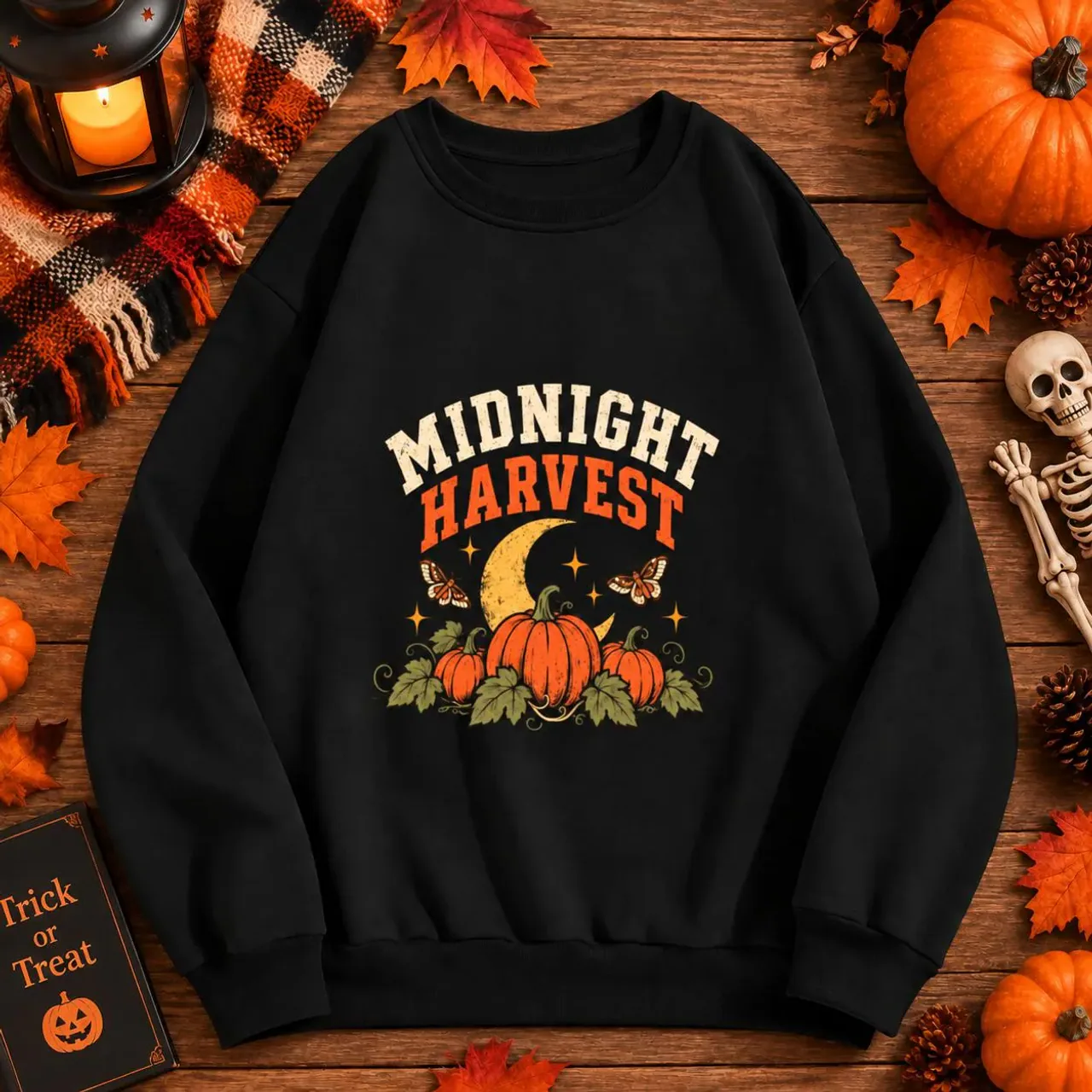 Midnight Harvest Crewneck in black — view 3
