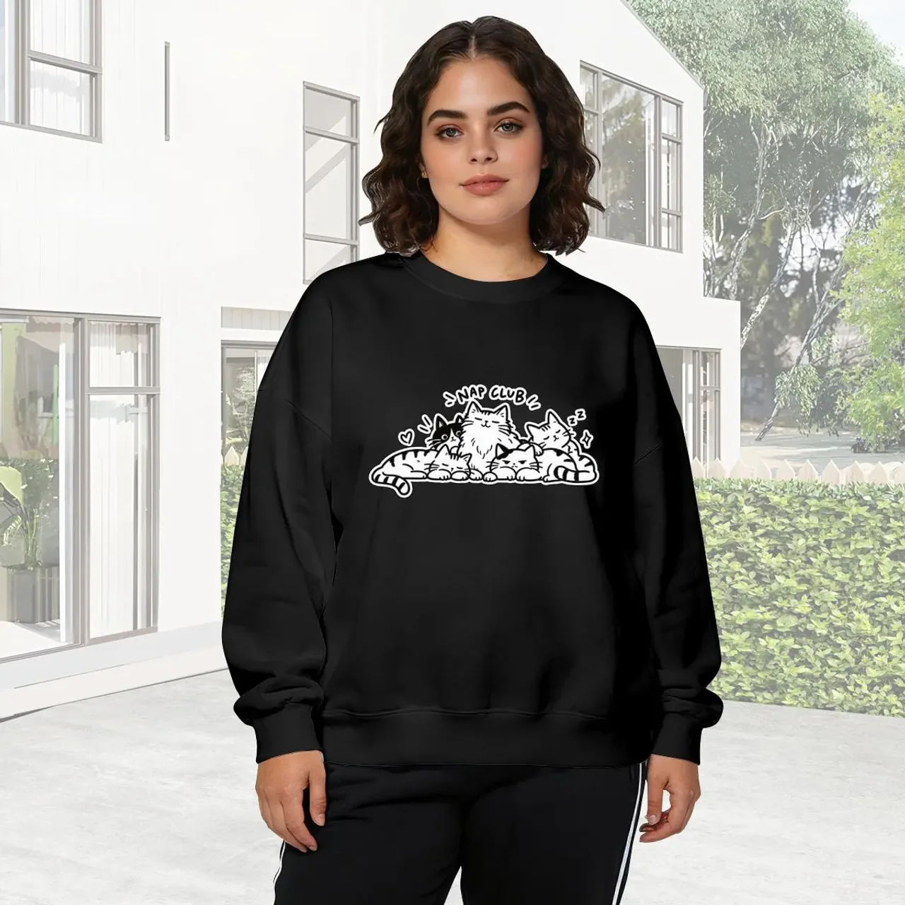 Nap Club Crewneck in black — view 3
