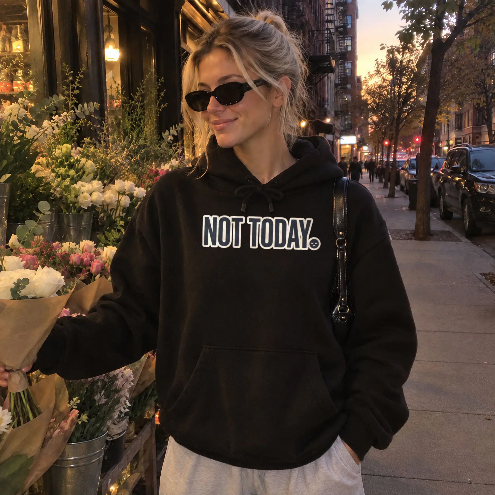 Not Today Hoodie in black — view 2