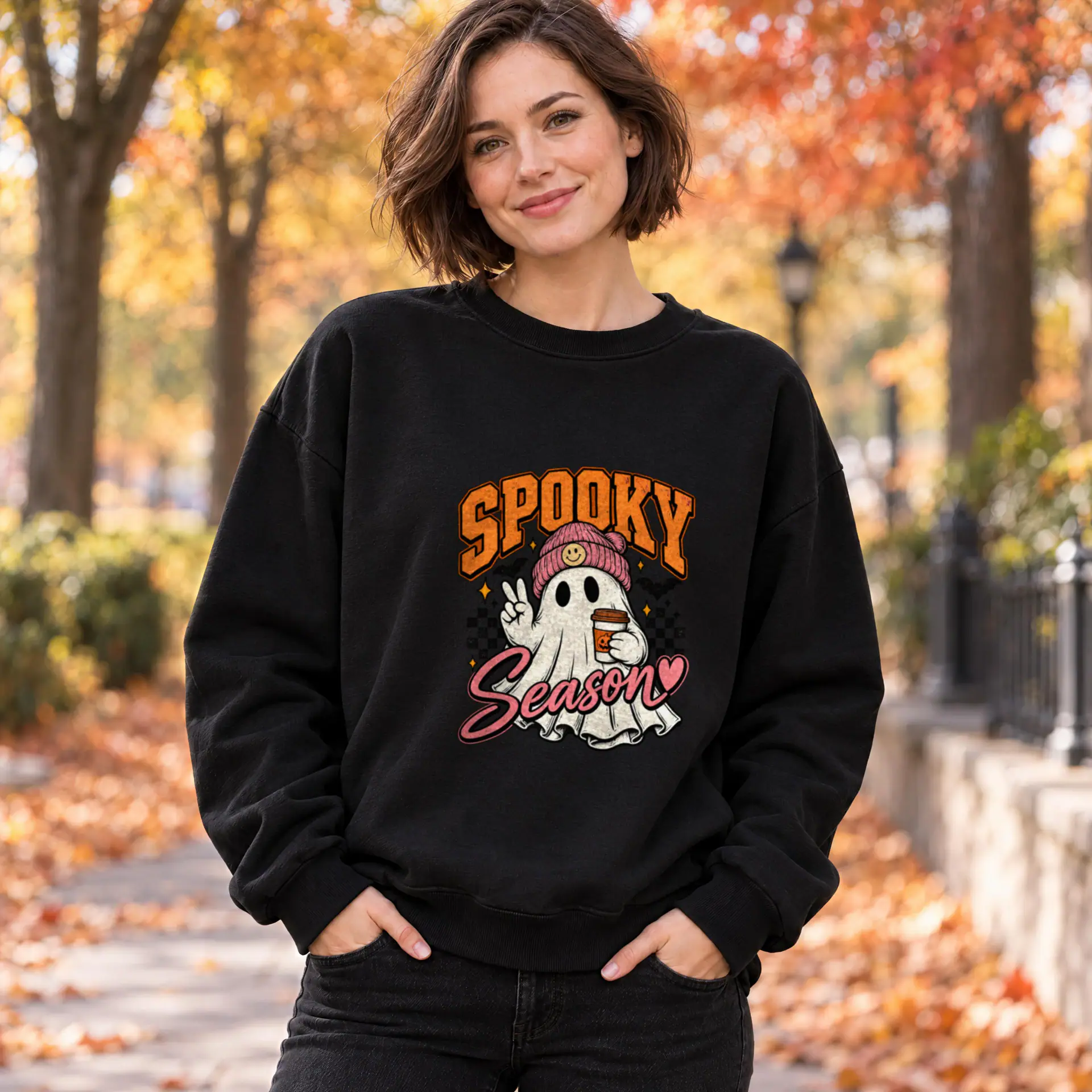 Spooky Season Crewneck in black — view 3