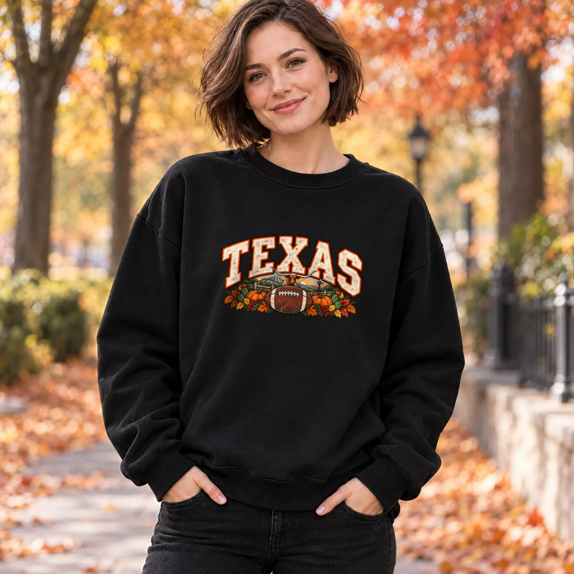 Texas Game Day Crewneck in black — view 2