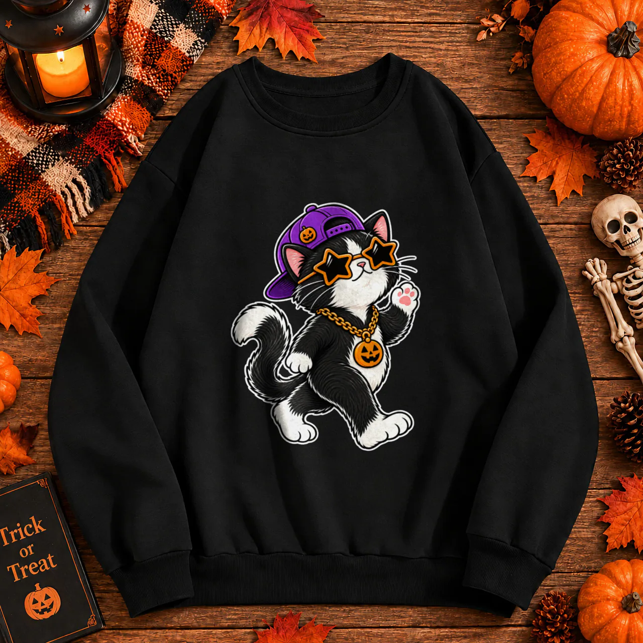 Trick or Treat Cat Crewneck
